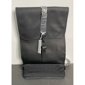 NWT Rains‎ Ripple Classic Black Water Resistant Backpack Durable Polyester Bag